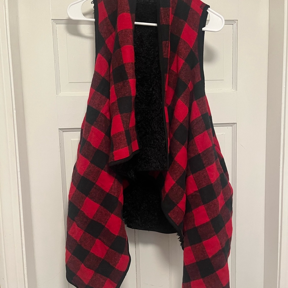 Red and Black Buffalo Plaid Vest